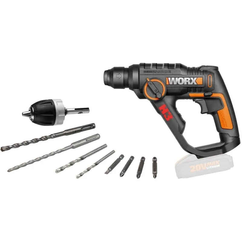 Перфоратор WORX WX390 H3 20V 1,2Дж аккумуляторный — детальное фото