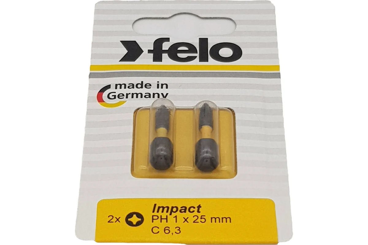 Бита крестовая ударная Impact (2 шт; PH1; 25 мм) Felo 02201241 — детальное фото