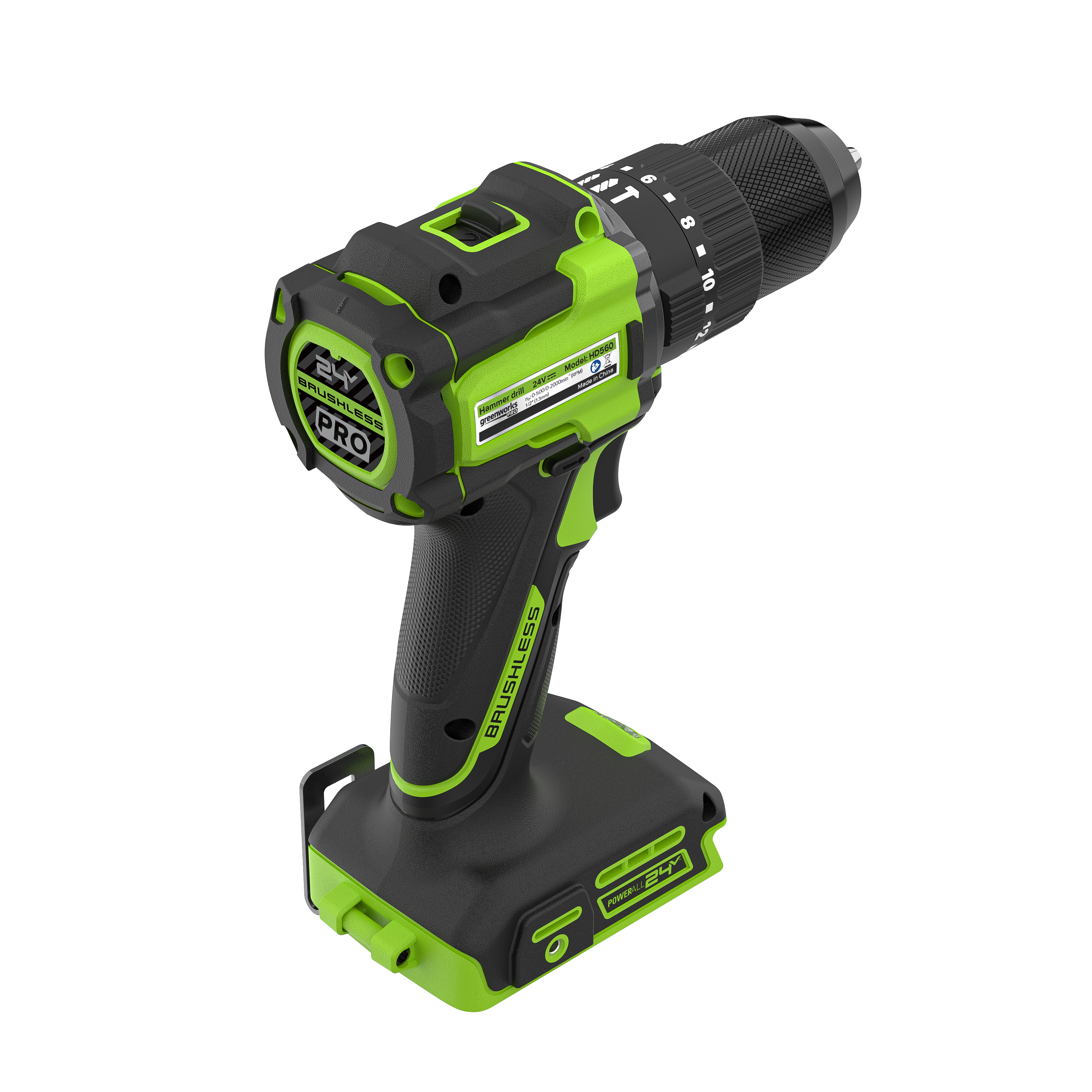 Дрель-шуруповерт ударная Greenworks HD560 24V HD56000 (30/60 Нм) бесщеточная аккумуляторная — детальное фото