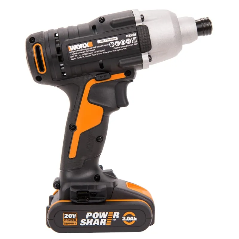 Винтоверт ударный WORX WX291 20V аккумуляторный — детальное фото