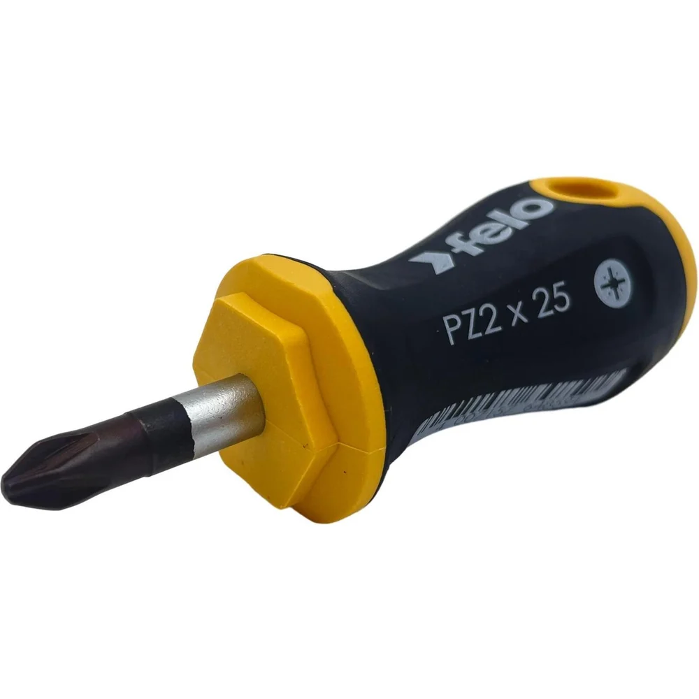 Крестовая отвертка Felo Ergonic Stubby PZ2x25 мм 46102010 — детальное фото
