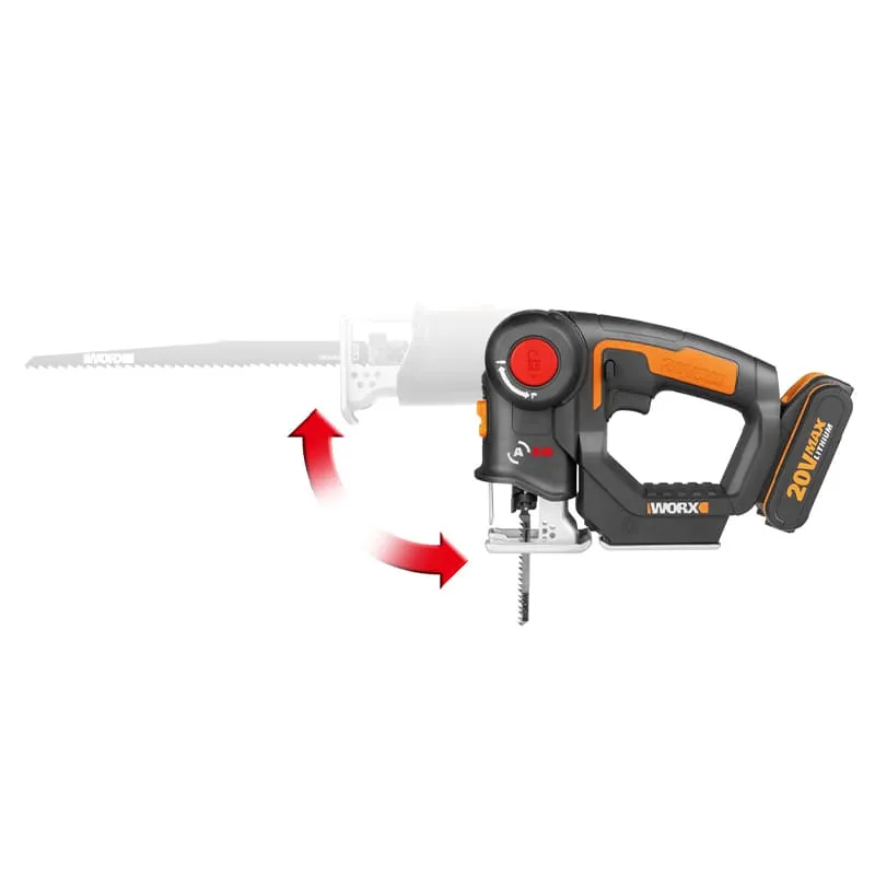 Лобзик и сабельная пила 2 в 1 WORX WX550 20V аккумуляторный — детальное фото
