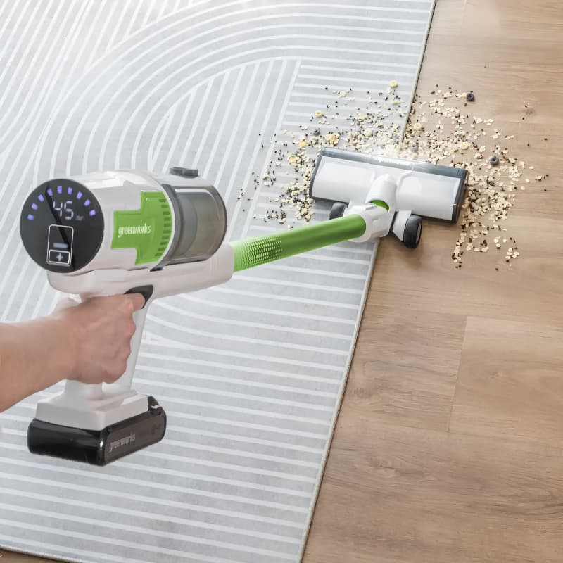 Пылесос вертикальный Greenworks SV24532 24V 4702007 (350 Вт) аккумуляторный с зарядным устройством — детальное фото