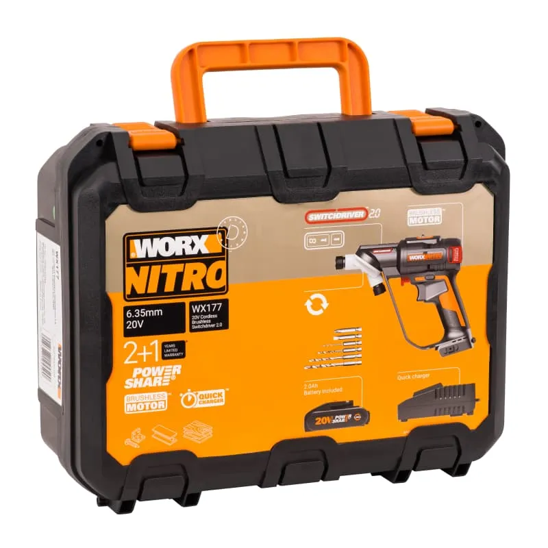 Дрель-шуруповерт WORX WX177 20V Switchdriver 2.0 50Нм аккумуляторная бесщеточная — детальное фото