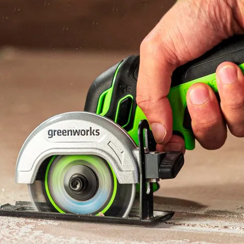 Угловая шлифмашина (болгарка) Greenworks GD24UCS 24V 3402007 (76 мм) бесщеточная аккумуляторная — детальное фото